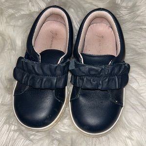 Jacadi Girls lightly navy blue used shoes size 24 leather blue